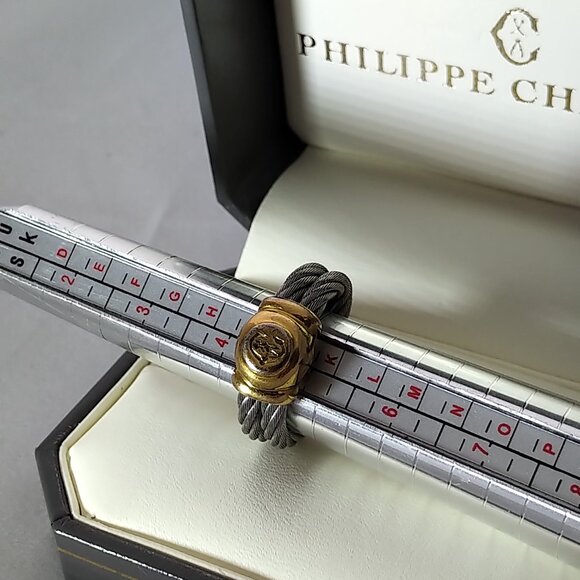 Vintage Authentic Phillipe Charriol Monogram Signet Ring 1990s Luxury - Picture 5 of 6